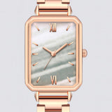 Reloj rectangular de cuarzo elegante