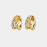 Pendientes dorados de aro decorados