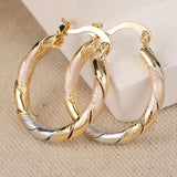Pendientes de aro tricolor vintage