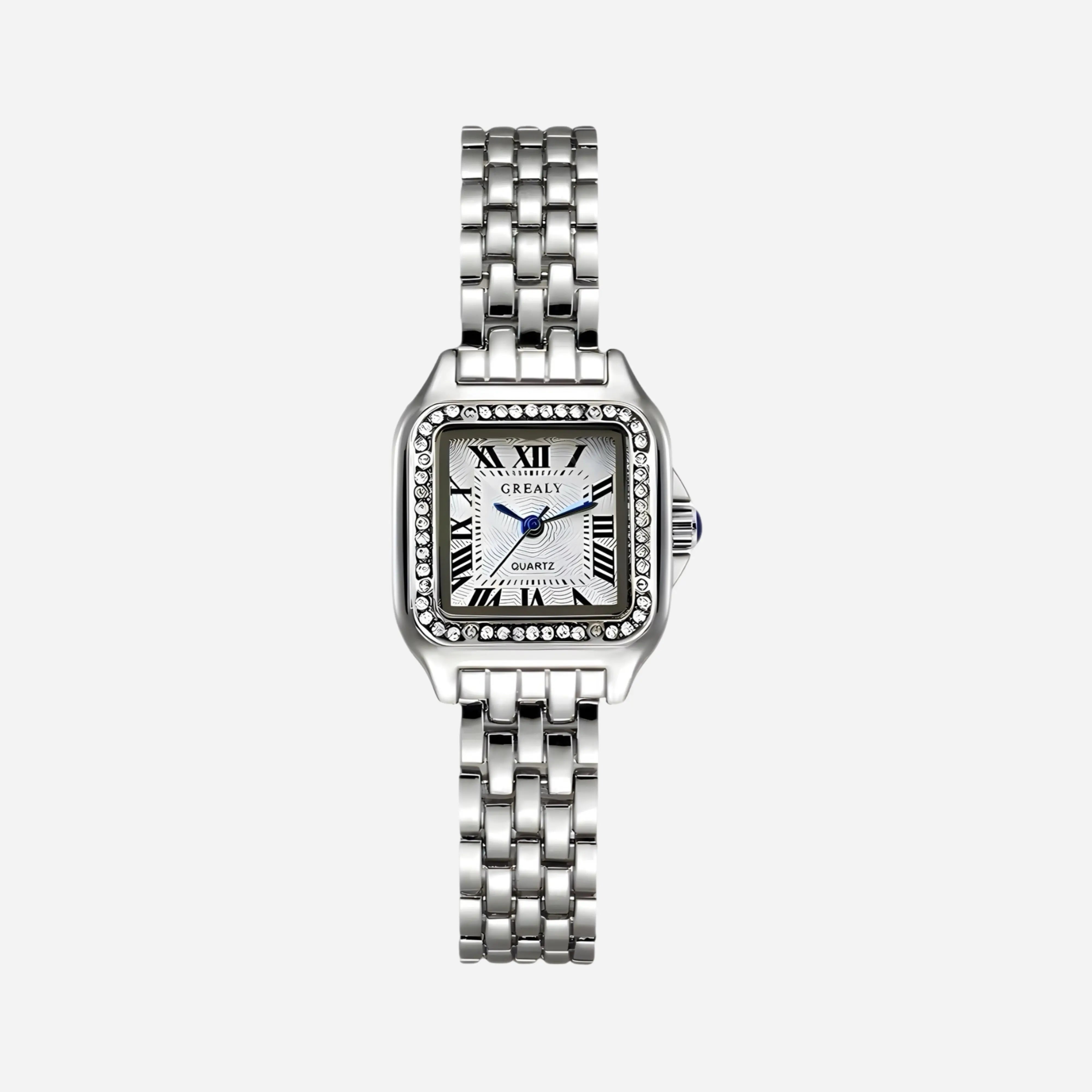 Reloj de acero inoxidable rectangular