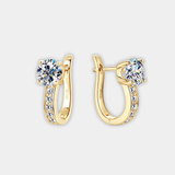 Pendientes huggie de moissanita brillantes