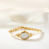 Reloj con perlas y esfera lágrima