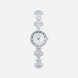 Reloj dorado de acero floral