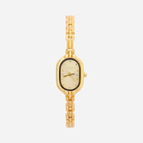 Reloj Ovalado de Acero Dorado
