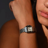 Reloj de acero inoxidable rectangular