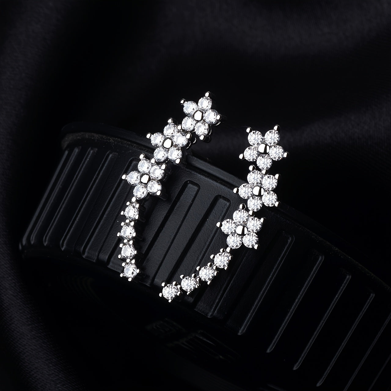 Pendientes florales de oro vermeil
