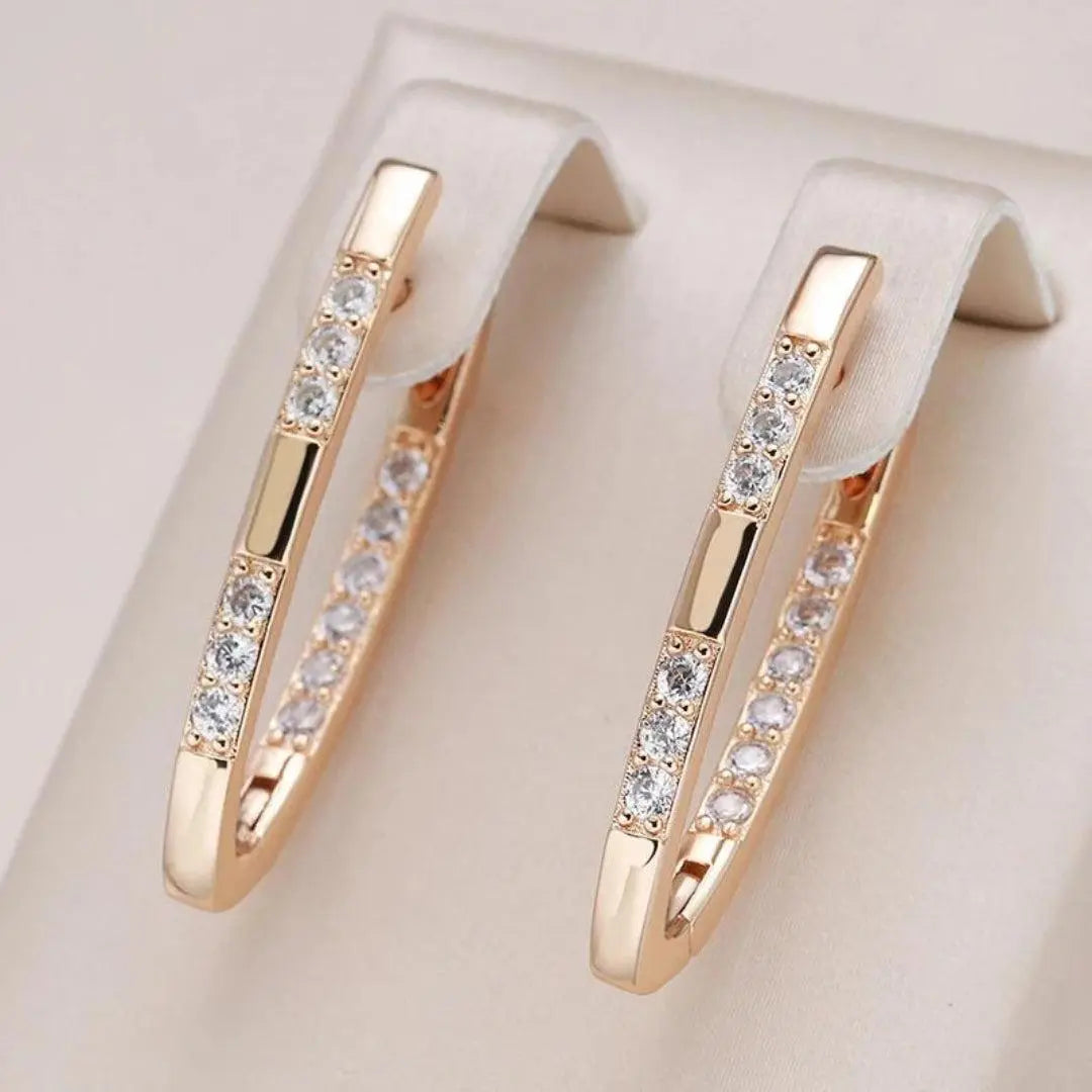 Pendientes aro con circonitas brillantes