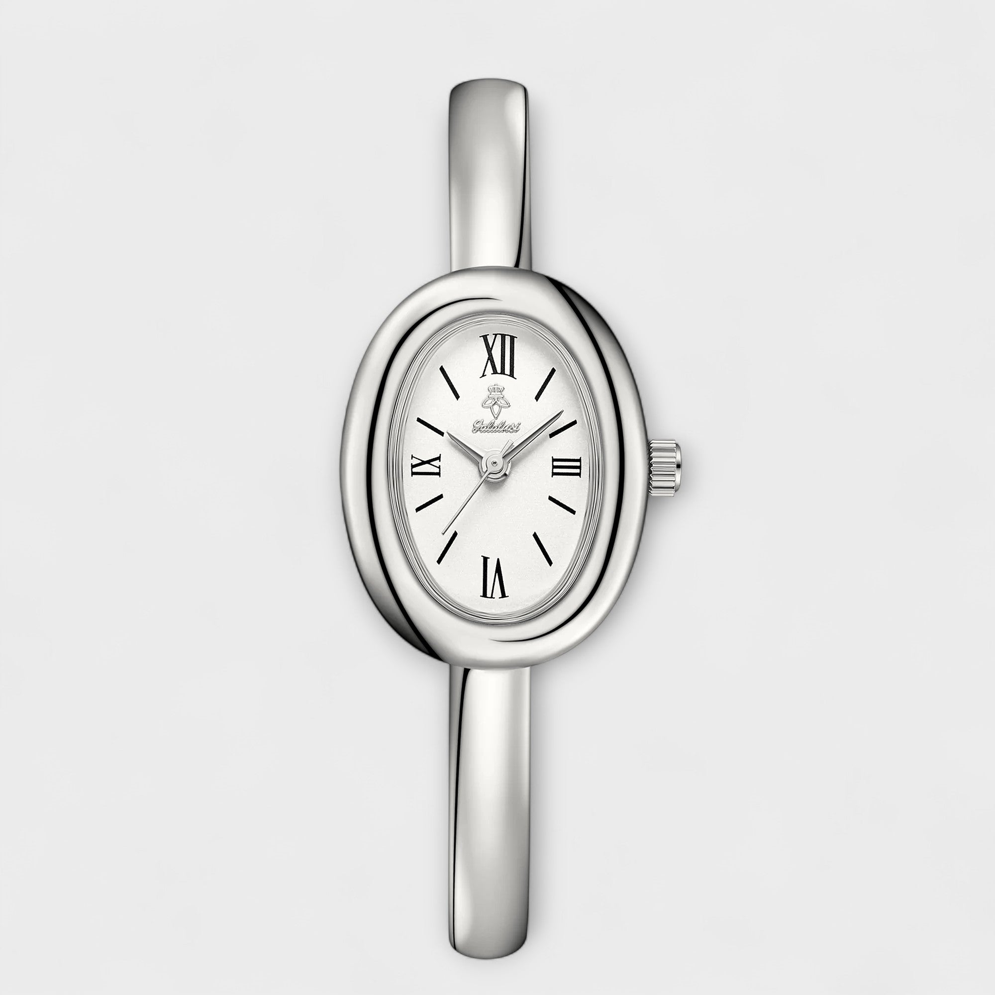 Reloj metálico de esfera ovalada