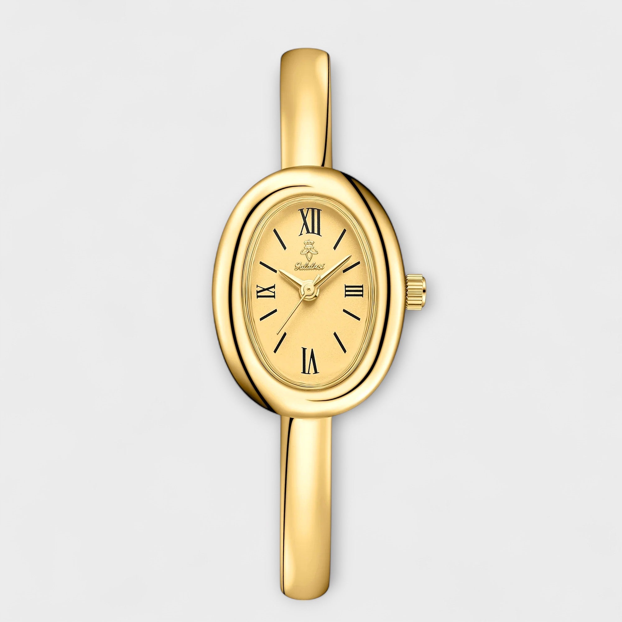 Reloj metálico de esfera ovalada