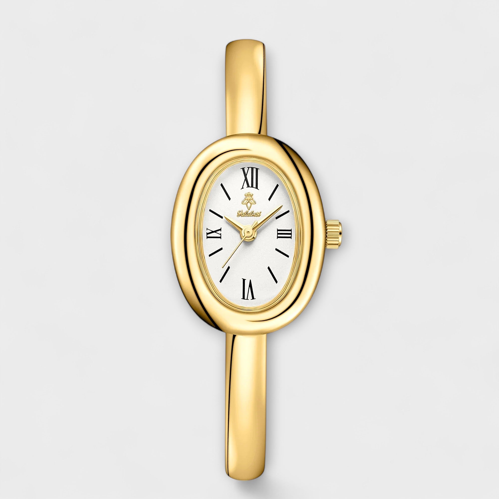 Reloj metálico de esfera ovalada