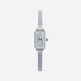 Reloj de Malla Metálica Rectangular