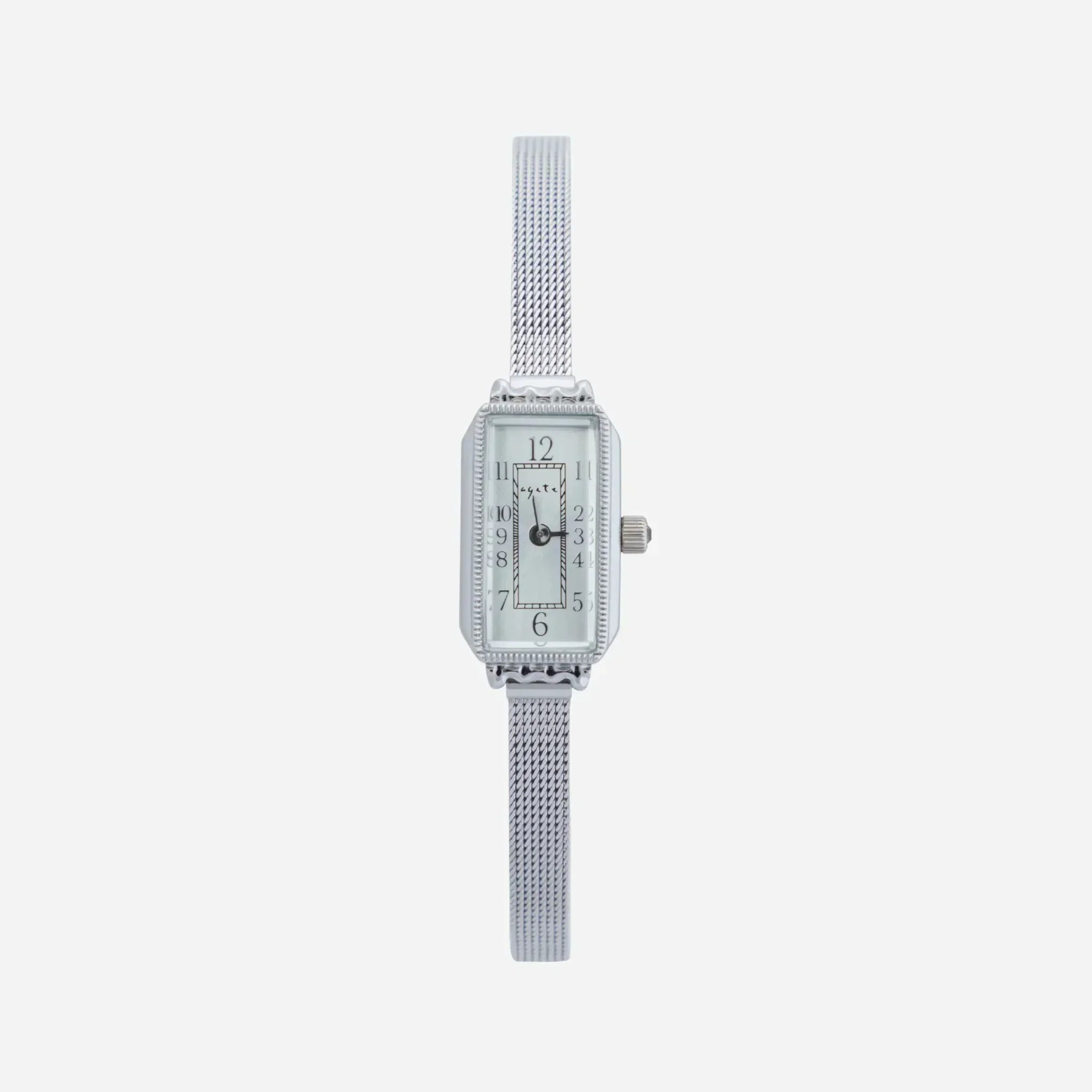 Reloj de Malla Metálica Rectangular