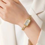 Reloj de Malla Metálica Rectangular