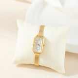 Reloj de Malla Metálica Rectangular