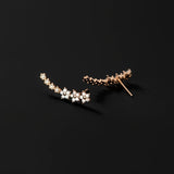 Pendientes florales de oro vermeil