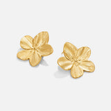 Pendientes florales chapados en oro