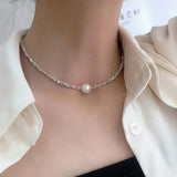 Collar de cadena con perla
