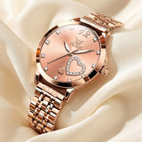 Reloj acero inoxidable corazón brillante