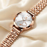 Reloj acero inoxidable corazón brillante