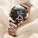 Reloj acero inoxidable corazón brillante