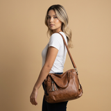 Bolso Tote para Mujeres con Cuero Tachonado y Borlas