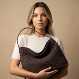 Bolso Hobo de Textura de Ante Tejido