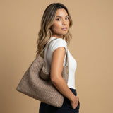 Bolso Hobo de Textura de Ante Tejido
