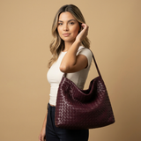 Bolso Hobo de Textura de Ante Tejido