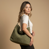 Bolso Hobo de Textura de Ante Tejido