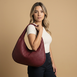 Bolso Hobo para Mujeres - Bolso Grande de Cuero Trenzado
