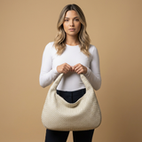 Bolso Hobo para Mujeres - Bolso Grande de Cuero Trenzado
