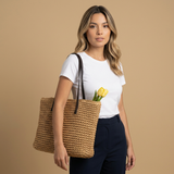 Bolso Tote con Textura Tejida