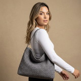 Bolso Hobo de Textura de Ante Tejido
