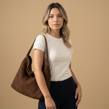 Bolso Hobo de Textura de Ante Tejido