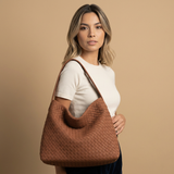 Bolso Hobo de Textura de Ante Tejido