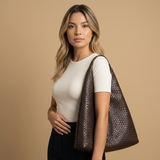 Bolsa Tote Tejida Silueta Retro