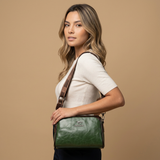 Bolso Bandolera de Cuero Estructurado con Solapa
