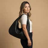 Bolso Hobo para Mujeres - Bolso Grande de Cuero Trenzado
