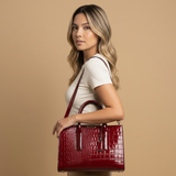 Bolso Tote con Acabado en Relieve de Cocodrilo