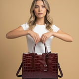 Bolso Tote con Acabado en Relieve de Cocodrilo