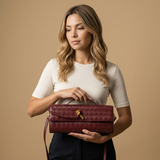 Bolso de Mano Cruzado de Cuero Trenzado