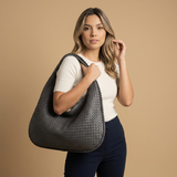 Bolso Hobo para Mujeres - Bolso Grande de Cuero Trenzado