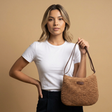 Bolso de Hombro para Mujeres de Paja Tejida