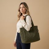 Bolsa Tote con Textura de Pana