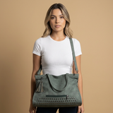 Bolso Tote para Mujeres - Gran Bolso de Trabajo de Ante con Studs