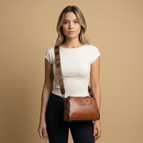 Bolso Bandolera de Cuero Estructurado con Solapa