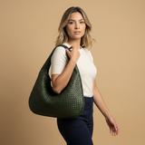 Bolso Hobo para Mujeres - Bolso Grande de Cuero Trenzado