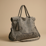 Bolso Tote para Mujeres - Gran Bolso de Trabajo de Ante con Studs