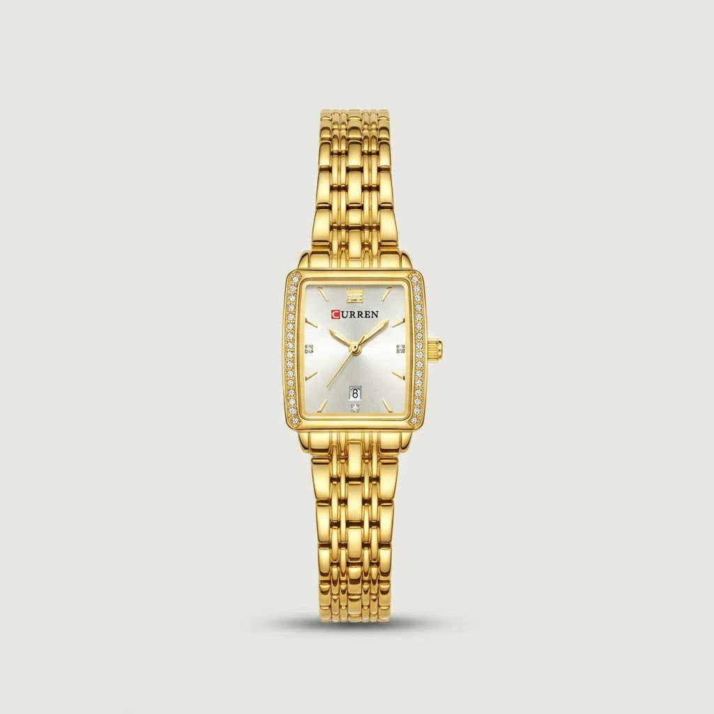 Reloj Metálico Rectangular de Pulsera