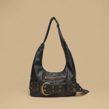 Bolso de Hombro con Cinturón de Ojetes